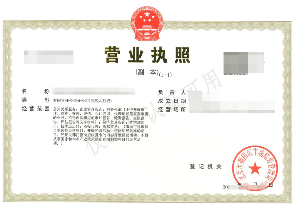 營業(yè)執(zhí)照海牙認(rèn)證